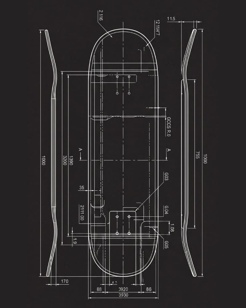 Matte black fingerboard deck secured next to a combination lock metal vault
